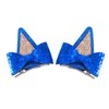 Blue Dog Ears for Kids Girls Glitter Hair Clips Halloween Barrettes Costume Accessories Toddler Cosplay Gift Party Supplies