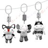 XIXILAND Black and White Baby Toys 0-3 Months, Car Seat Toys Stroller Toys Hanging Rattle Toys, Infant Toys Newborn Toys High Contrast Baby Toys with Wind Chimes for 0 3 6 9 12 Months Boys Girls