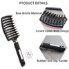 2PCS Curved Vented Hair Brush Detangling, Boar Bristles Hair Brush Professional Vent Styling Brush for Women/Men/Girls Wet Dry Long Curly Thick Straight Hair (Black & White)