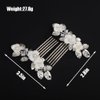 Rumtock 2pcs White Flower Silver Leaf Hair Comb Set for Wedding Brides Women Handmade Boho Jewelry