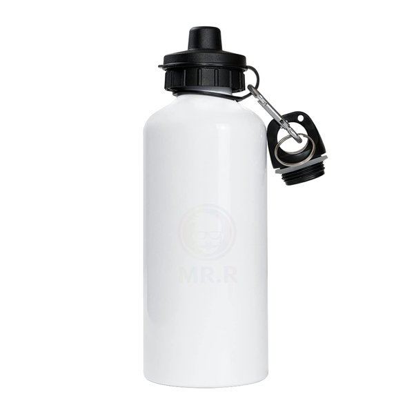 MR.R Sublimation Blanks White Sport Aluminum Bottle Portable Two Tops Bottle 600ml for Heat Press Transfer Printing