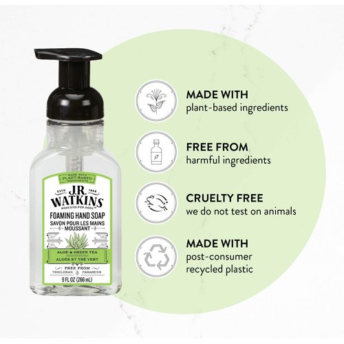 Watkins 20623 9 oz Aloe & Green Tea Scent Foaming Hand Soap
