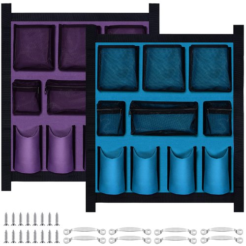 Riakrum 2 Pcs Horse Trailer Grooming Bag Hanging Trailer Door Caddy Horse Trailer Organizer Horse Trailer Storage, 2 Colors (Classic,29.92 x 22.83 Inch)