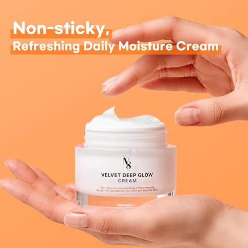 NUMBER EIGHT Velvet Deep Glow Long-lasting Hydrating Face Moisturizer Cream with Panthenol, for Dry, Sensitive Skin, Korean Skincare for Men and Women (50ml / 1.69 fl.oz.)