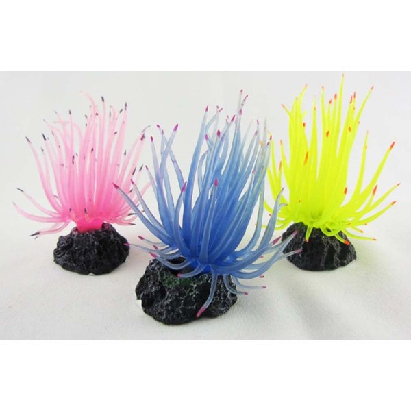 3×Aquarium Tank Silicone Sea Artificial Anemone Coral Ornament MI303