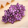 Missgrace Boho Flower Floral Hair Barrette Blue Pink Purple Champagne Bridal Wedding Prom Party Shiny Hair Comb Crystal Rhinestones Women Hair Barrette Clip Hair Accessories for Women (Purple)