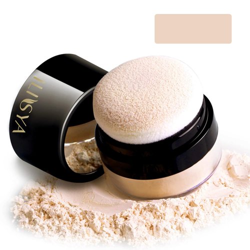Setting Powder Lightweight Loose Powder Finishing Powder Long-Lasting Face Powder Waterproof with Soft Mushroom Powder Puff & Mirror, Matte Finish,0.28 Oz (Light Apricot/Translucent)