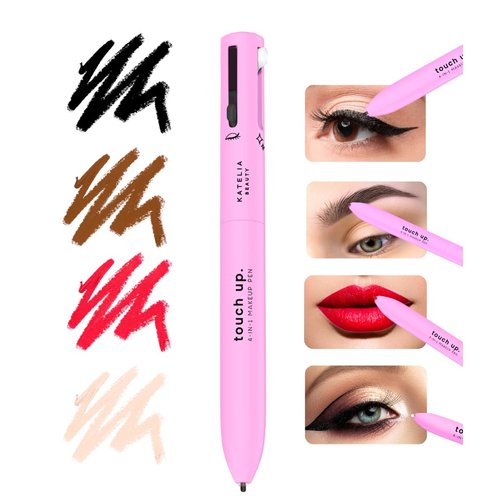 Katelia Beauty 4 in 1 Makeup Pen - Refillable Makeup Pen for Easy Travel - Portable Makeup Set with Colored Eyeliner, Brow & Lip Liner & Highlighter - Cruelty-Free Beauty, Paraben-Free Makeup Pen