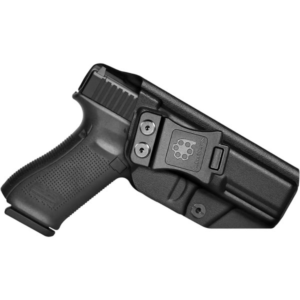 Glock 17 Holster IWB KYDEX Holster Fit: Glock 17 Gen(3-5) & Glock 22/31 Gen(3-4) Pistol | Inside Waistband | Adjustable Cant | Made in USA by Amberide (Black, Right Hand Draw (IWB)