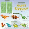 Dinosaur Birthday Decorations, Dinosaur Birthday Party Supplies for Boys Include Foil Dinosaur Balloons, Happy Birthday Balloons, Rain Curtain,Latex Balloons Arch Kit for Dino Jungle safari Party