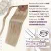 LaaVoo Ponytail Extension Human Hair Light Gloden Blonde Highlighted Bleach Blonde Ponytail Hair Extensions Blonde Highlights Remy Human Hair Ponytail Extensions Straight 12 Inch 70 Gram