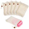 6 Pcs Soap Saver Bag Soap Bags For Soap Bars Sisal Soap Saver Bag Exfoliating Soap Pouch With Drawstring Bar Soap Bag With Wooden Bead For Foaming And Drying Quick Drying Holder In Shower