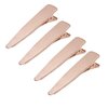 4 Pcs 2.6 Inch Brushed Metal Spike Alligator Duck Bill Hair Clips Bright Duckbill Hair Barrettes Chic Hair Clips for Styling Short Hair (Rose Gold)