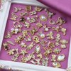 50pcs Random Gold Nail Charms Luxury Nail Rhinestones Nail Gems 3D Alloy Flower Butterfly Nail Art Charms Metal Snake Bear Heart Bow Star Charms for Nails Mix Styles Nail Jewels for Nail Art Supplies