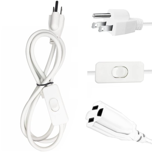 Yuemegou Extension Cord with Switch On/Off 13.12Foot 3 Prong Grounded Plugs Lamp Power Cord 110-265V Lamp Cord Replacement for Indoor Outdoor Replace Damaged Wires