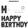 CANREVEL Happy Birthday Banner 13pcs 16 Inch Mylar Foil Letters Sign Balloons Birthday Party Decorations for Kids and Adults - 3D Black