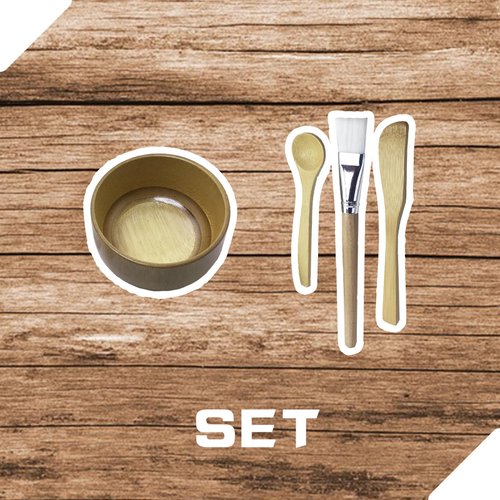 HLYYCC Face Mask Mixing Bowl Set Bamboo,4 Pack Diy Facial Tools For Skin Care,Facemask Mixing Tool Kit With Facial Mask Bowl,Spatula,Spoon,Brush Applicator,Facial Esthetician Supplies (10.14oz)