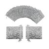 Ankirol 100pcs Sheer Organza Favor Bags For Wedding Baby Shower Rattan Print Gift Bags Samples Display Drawstring Pouches (3x4, silver)