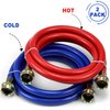 2 PACK Rubber 6FT Washing Machine Hoses Burst Proof Red and Blue Coded Washer Hoses for Hot and Cold Water 3/4" Connection Water Supply Lines by Fetechmate