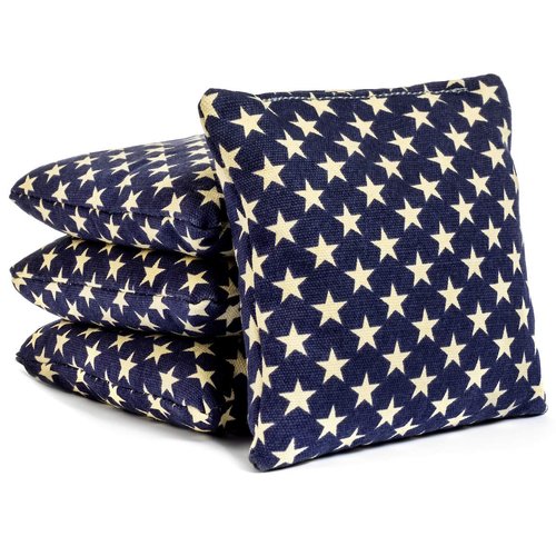 Tailgating Pros Set of 8 Stars and Stripes Premium Cornhole Bags w/Tote bag USA Bean Bags (Weathered Stars & Stripes)