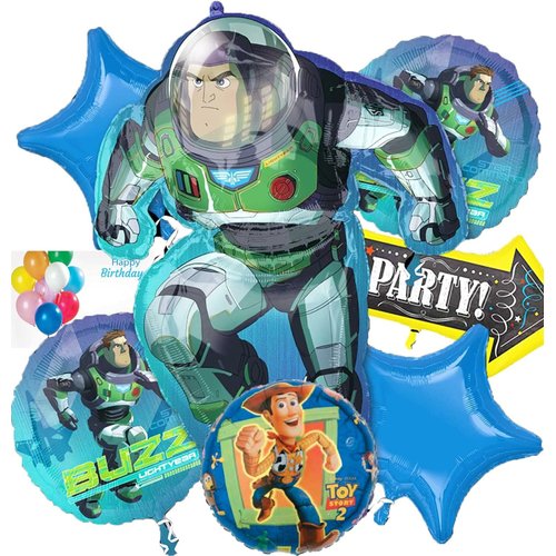 Lightyear Birthday Party Supplies Foil Balloon Bouquet Decoration, Multicolored, Party Accessory, Officially Licensed