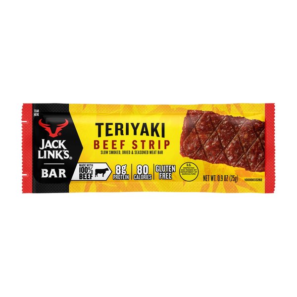 Jack Link’s Beef Strips, Teriyaki, 1 Count – Great Protein Bar, Meat Bar with 8g of Protein and 70 Calories, Gluten Free, No added MSG or Nitrates/Nitrites