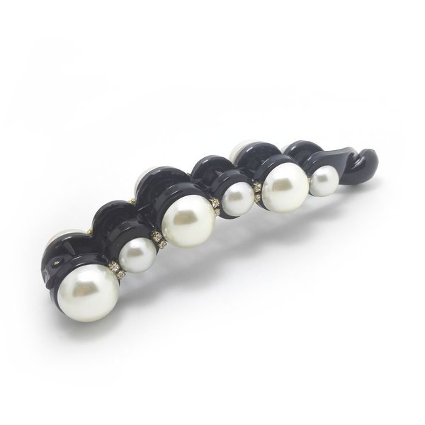 Meilliwish Pearl Banana Hair Clip 1 PCS(H49)(Black)