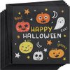 Multicolor Spooky Friends Paper Napkins (Pack of 16) - Fun & Unique Design, Durable & Eco-Friendly Material - Ideal for Halloween Parties, 6.5" x 6.5"