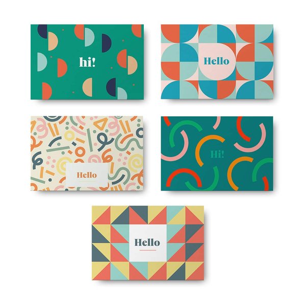 Rileys All Occasion Greeting Cards with Envelopes | 50-Count, 5 Colorful Designs, Blank Note Cards, Perfect for Business, Thank You, Gift Cards, Graduation, Baby Shower