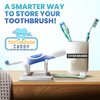 Toothbrush Caddy - Personal Toothbrush Holder for Bathroom Counter - Compact Organizer for Bathroom Countertop, Sturdy & Easy to Clean Holder for Kids & Adults, Durable & No Mess - White, 1 Pack