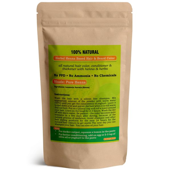 Natural PURE Henna Hair Color/Dye | 100% Pure Chemical Free Hair Color, Conditioner | Triple Sifted | Herbal Henna for Hair Care & Growth | Men & Women (227 gram / 8 oz)