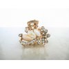Generic Small pearl and crystal butterfly gold hair claw clip bridal clip bridal