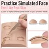 Pretty memory Lash Practice Kit with 2 Pairs of Lash Mannequin Head, 100 Pcs Glue Rings for Eyelash Extension, 35 Pairs of Lash Mapping Stickers, Eyelash Extension Supplies for Lash Extension Practice