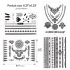 Konsait 10 Sheets Henna Temporary Tattoo Black Art Stickers Lace Mehndi Body Transfers Tattoo for Women Adult Girls for Festival Party
