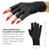 Makartt UV Gloves for Nail Lamp Gel Curing, UPF50+ UV Protection Gloves for Manicures Dryer, Fingerless Anti UV Protect Hands From UV Harm, Nail Art Skin Care Gloves for UV Gel Nail Light, Black