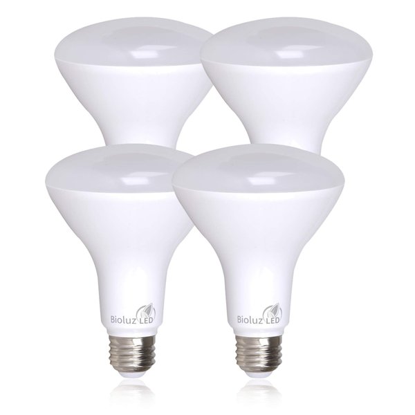 Bioluz LED 4 Pack 90 CRI BR30 LED Bulbs Dimmable 7.5W = 65 Watt Replacement 2700K Warm White 650 Lumen Indoor Outdoor Flood Lights UL Listed Title 20 High Efficacy Lighting (Pack of 4)