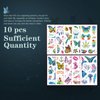 100pcs Glitter Butterfly Temporary Tattoos, 10 Sheets Colorful Stickers Tattoo Various Styles Butterfly Tattoos Stickers Waterproof Cute Small Tattoos Body Art Stickers for Adults Kids