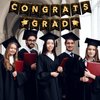 YQUQWN, Congrats Grad Banner, NO DIY Graduation Banner 2024 Congratulations Banner, Black and Gold Graduation Decorations 2024 Graduation Party Decorations 2024 Class of 2024 Decorations