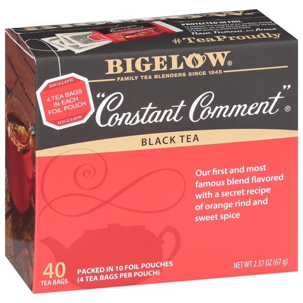 Bigelow Tea Constant Comment Black Tea, Caffeinated, 40 Count (Pack of 6), 240 Total Tea Bags