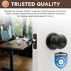 Copper Creek Matte Black Door Knobs - Round Colonial Knob with Privacy Locking Function for Home Improvement, 1 Pack - Fits All Standard Doors - Locking Door Knob for Bedroom and Bathroom Use
