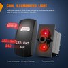 Nilight 90001R LED Light Bar Rocker Switch Red 5Pin Laser On/Off LED Light 20A/12V 10A/24V Switch Jumper Wires Set ,2 years Warranty
