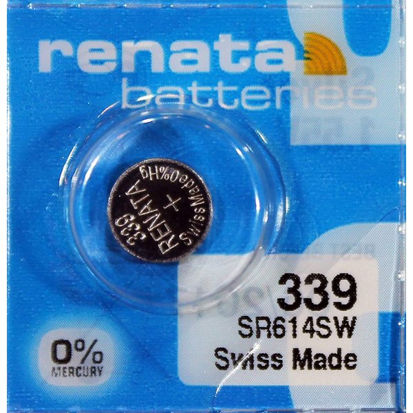 Renata 339 SR614SW Batteries - 1.55V Silver Oxide 339 Watch Battery (2 Count)