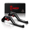 MZS Black Motorcycle Clutch Brake Levers Short Adjustable CNC Compatible with Z1000 03-06 | ZX6R/636 00-04 | ZX9R 00-03 | ZX10R 04-05 | ZX12R 00-05 | ZZR600 05-09 | KLZ1000 12-14