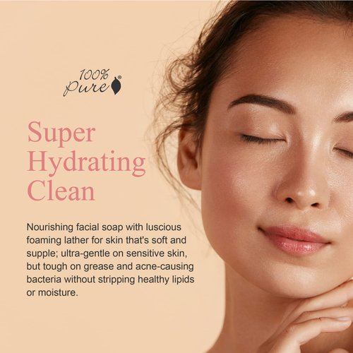 100% PURE Argan Oil Creamy Cleanser Daily Moisturizing Face Wash & Makeup Remover - Natural Anti-Aging Cleansing Botanicals for Clear Skin & Healthy Radiant Glow - 3.4 Fl Oz