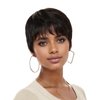 WIGNEE Short Human Hair Wigs Pixie Cut Wig with Bangs Short Layered Wigs Short Human Hair Wigs for black Women (1B)