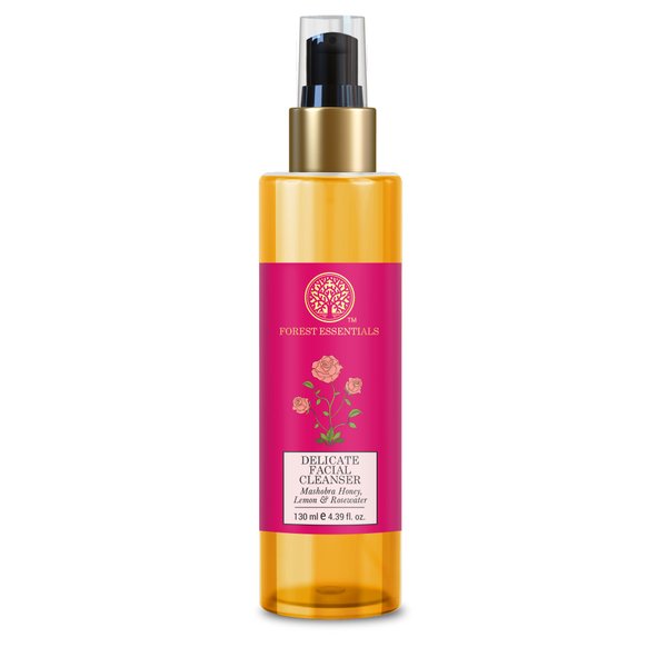Forest Essentials Delicate Facial Cleanser Mashobra Honey, Lemon & Rose Water 130 ml (Face Wash)