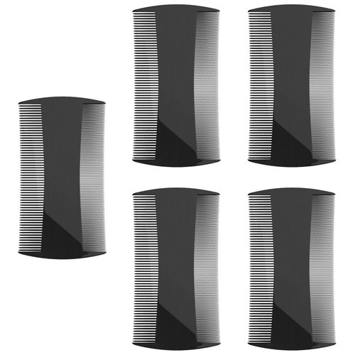 Kootinn 5 Pack Double-Sided Pocket Comb for Hair, Beards & Mustaches | Fine & Coarse Teeth, Everyday Comb For Detangling Knots, Beard Care & Grooming
