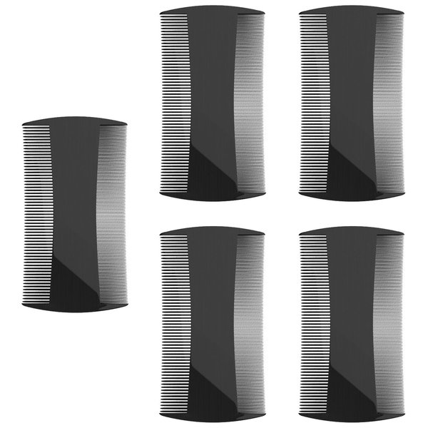 Kootinn 5 Pack Double-Sided Pocket Comb for Hair, Beards & Mustaches | Fine & Coarse Teeth, Everyday Comb For Detangling Knots, Beard Care & Grooming