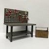 1:12 Dollhouse Miniature Tool Workbench with Accessories Miniature Dollhouse Garage Garden Furniture (Darkgreyworkbench)