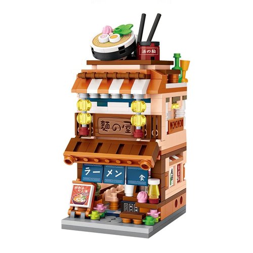 ASSTYSXH Japanese Street View Ramen Shop, Mini Building Blocks Bricks Set, 412PCS Mini Building Blocks Model Mini Shop Bricks Set, Creative Thinking DIY Toy for Adults Kids Boys Girls